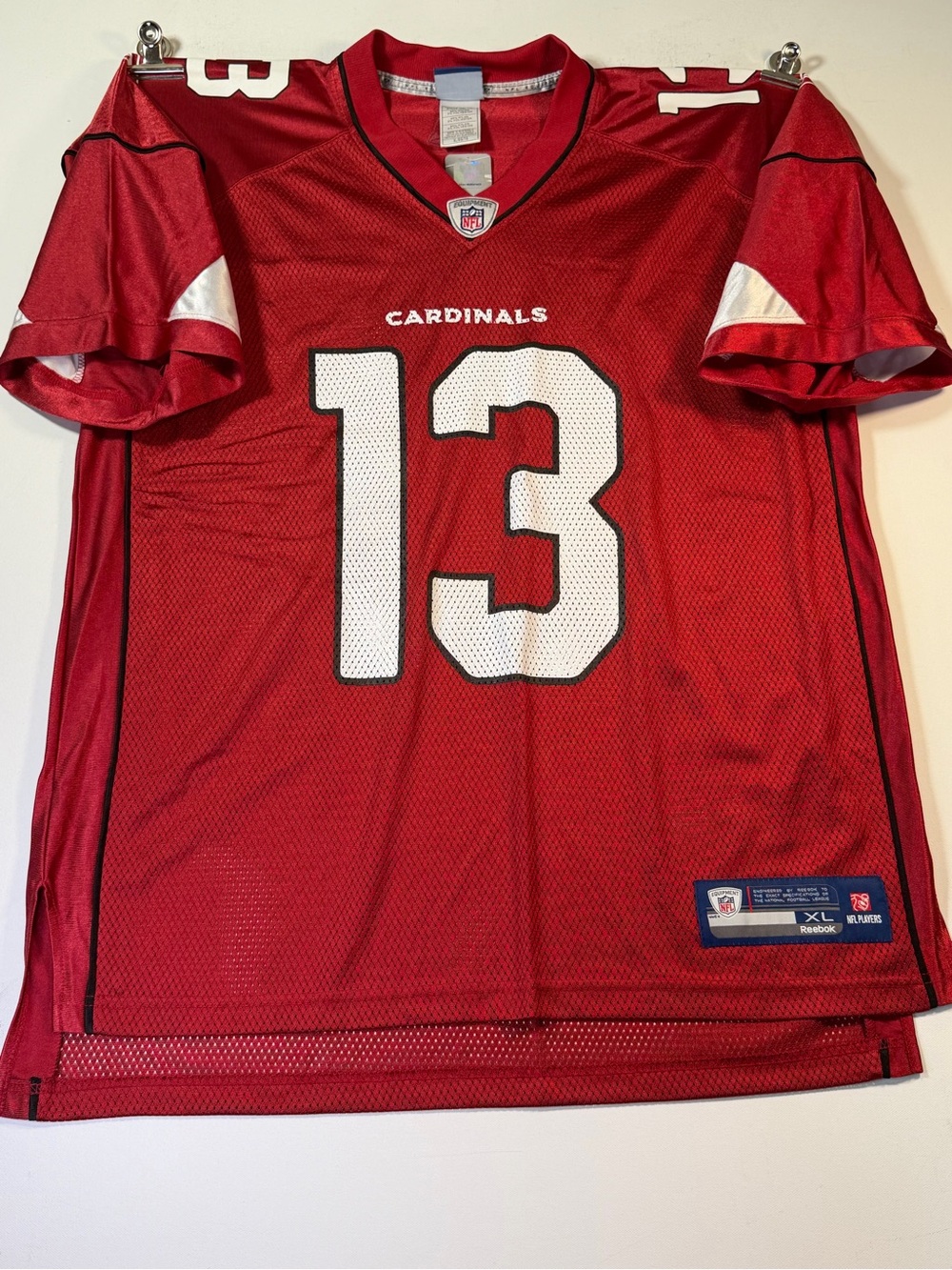 Reebok NFL Arizona Cardinals Kurt Warner #13 Red and White Football SKU 0197